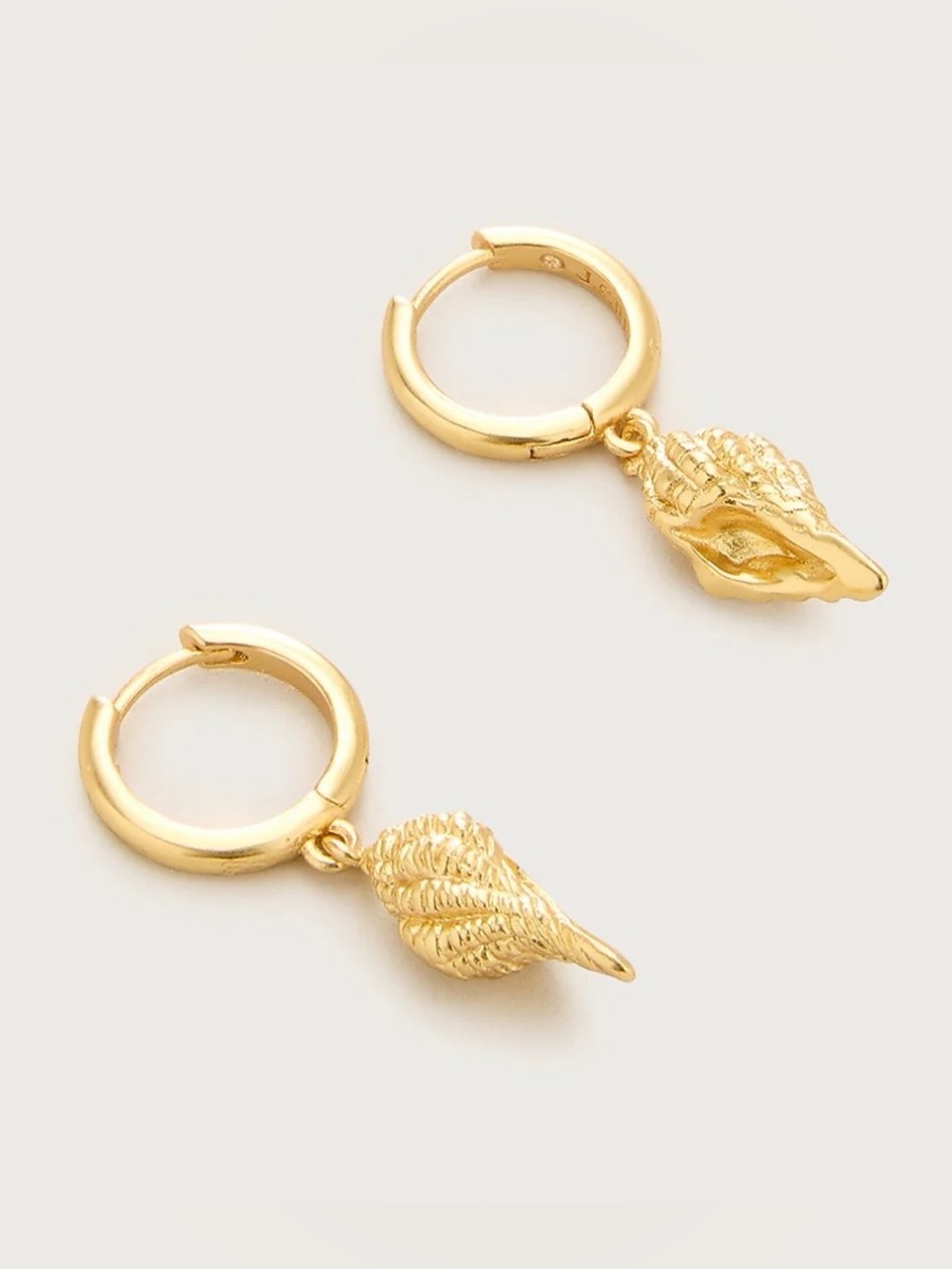 J.Crew Shell Huggie Hoop Gold-Tone Earrings